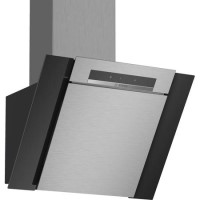 Bosch DWK67BM60B Serie 4 Touch Control 60cm Angled Cooker Hood - Stainless Steel And Black Glass