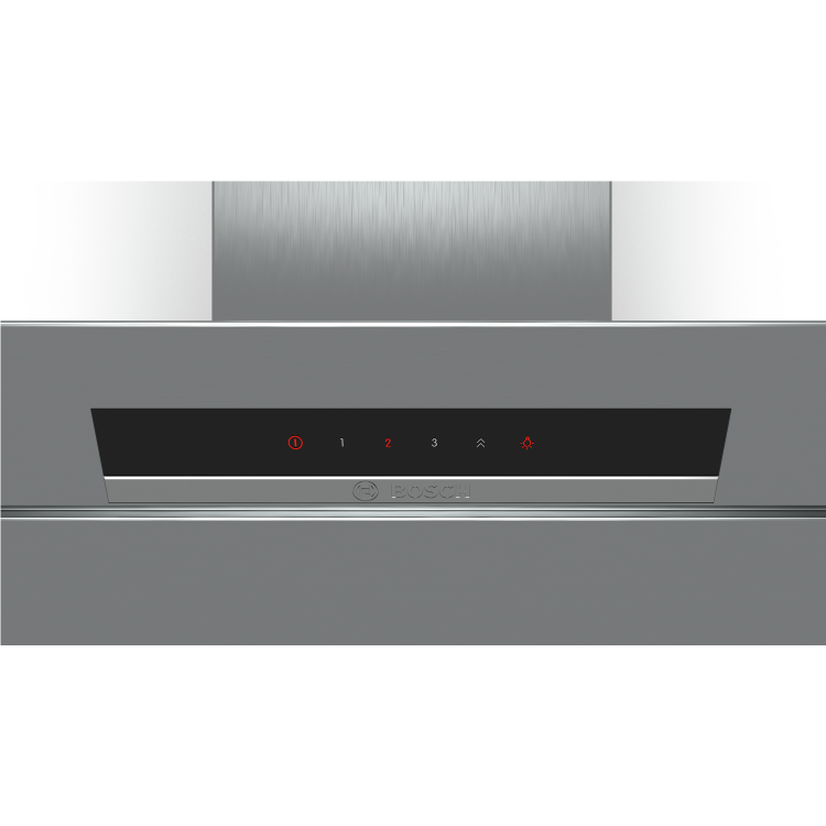 Bosch DWK67BM60B Serie 4 Touch Control 60cm Angled Cooker Hood - Stainless Steel And Black Glass