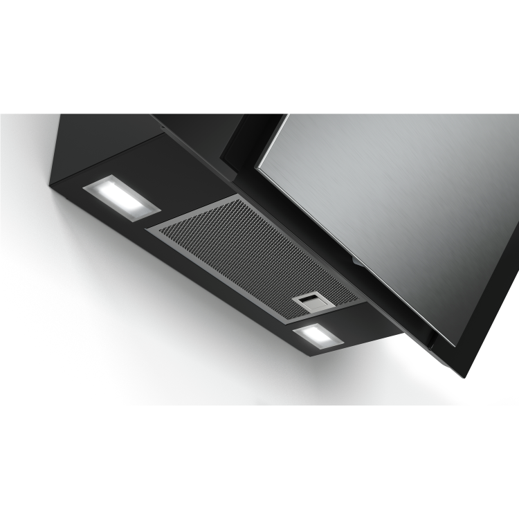 Bosch DWK67BM60B Serie 4 Touch Control 60cm Angled Cooker Hood - Stainless Steel And Black Glass