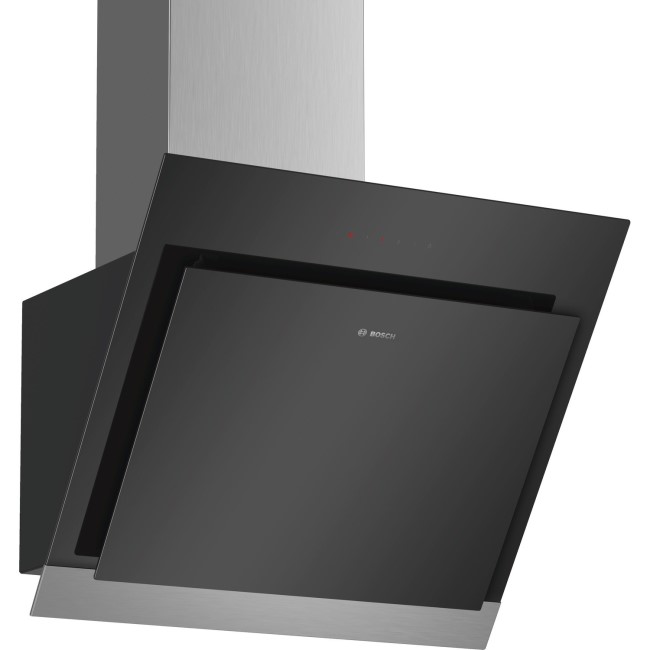 Bosch DWK67HM60B Series 4 Touch Control 60cm Angled Cooker Hood - Black Glass & Stainless Steel