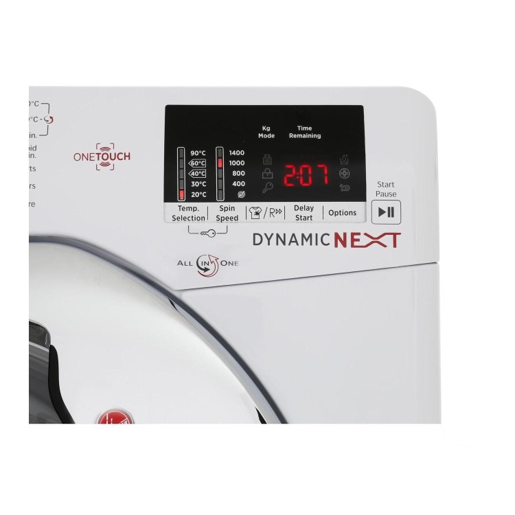 Hoover DXOC49AC3 Dynamic Next 9kg 1400rpm Freestanding Washing Machine With One Touch - White With Chrome Door