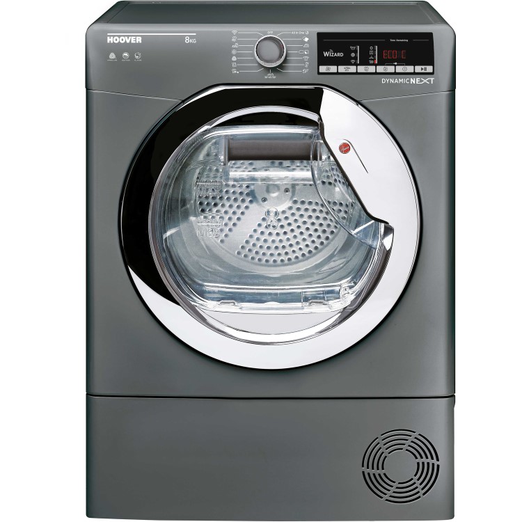 Refurbished Hoover DXOC8TCER-80 Freestanding Condenser 8KG Tumble Dryer Graphite