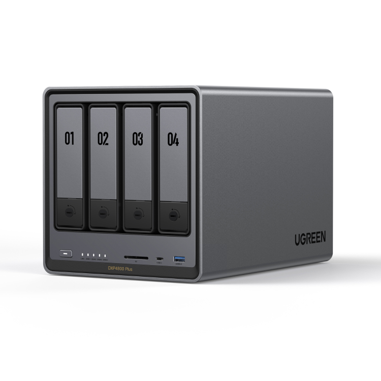 GRADE A1 - UGREEN NASync DXP4800 Plus  8GB RAM 4 Bay SATA Desktop NAS Expansion Enclosure