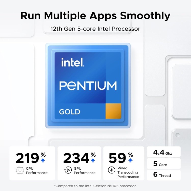 GRADE A1 - UGREEN NASync DXP4800 Plus  8GB RAM 4 Bay SATA Desktop NAS Expansion Enclosure