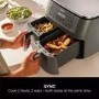Ninja DZ300UK Dual Zone 6-in-1 7.6L Air Fryer  Gun Metal Grey  Twin Baskets for Healthy Crispy Cooking