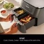 Ninja DZ300UK Dual Zone 6-in-1 7.6L Air Fryer  Gun Metal Grey  Twin Baskets for Healthy Crispy Cooking