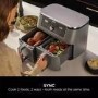 Ninja DZ400UK Dual Zone 6-in-1 9.5L Air Fryer  2 Twin Baskets  Healthy Crispy Cooking  Grey