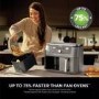 Ninja DZ400UK Dual Zone 6-in-1 9.5L Air Fryer  2 Twin Baskets  Healthy Crispy Cooking  Grey