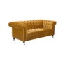 Darby 2 Seater Chesterfield Sofa in Mustard Yellow Velvet