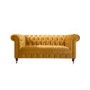 Darby 2 Seater Chesterfield Sofa in Mustard Yellow Velvet