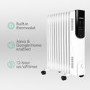 electriQ 2.5kw Smart WiFi Alexa Oil Filled Radiator 11 Fin  24 hour and Weekly Timer with Thermostat and Remote - White