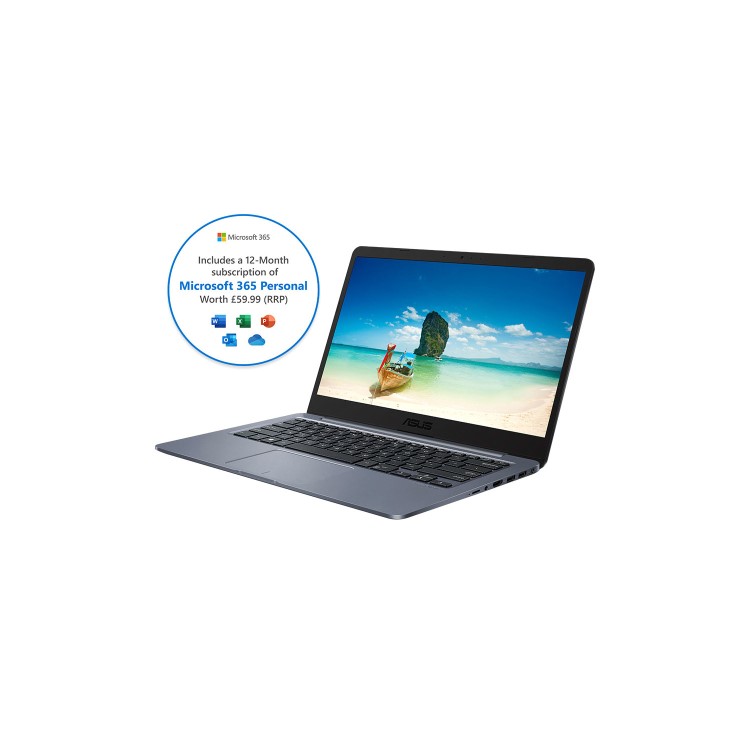 Asus VivoBook Intel Celeron N4000 4GB 64GB SSD 14 Inch Windows 10 Home Laptop