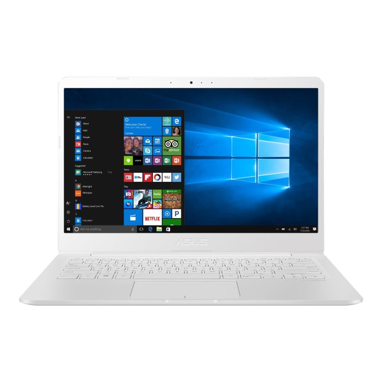 Refurbished Asus Vivobook Intel Celeron N3060 4GB 32GB 14 Inch Windows 10 S Laptop in White Inc Office 365