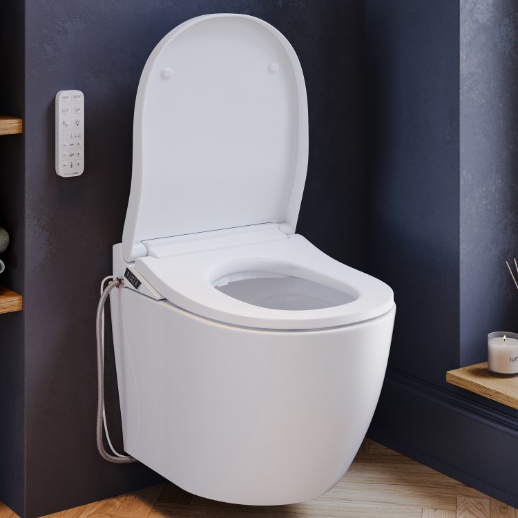 GRADE A1 - Smart Bidet Heated Japanese Toilet Seat with Warm Air Drying and Remote Control - Purificare 