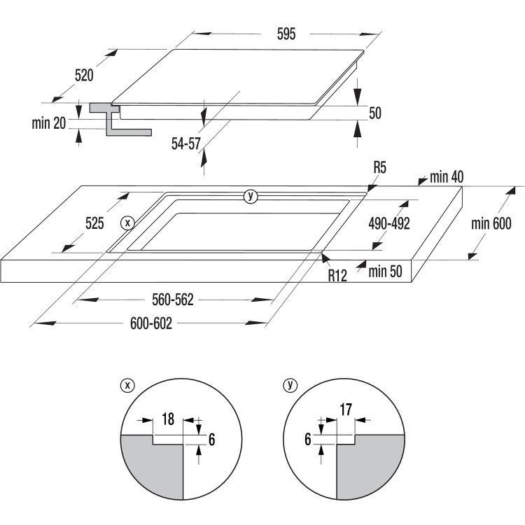 Refurbished Hisense E6432C 60cm Touch Control Ceramic Hob With Double Ring Zone Black