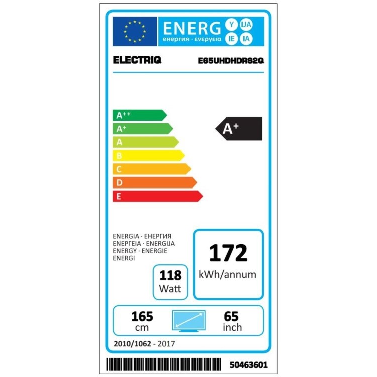 Ex Display - electriQ 65" 4K Ultra HD Smart Dolby Vision HDR LED TV with Freeview HD and Freeview Play
