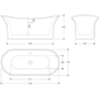 Gold Freestanding Double Ended Slipper Bath 1705 x 755mm - Elementa