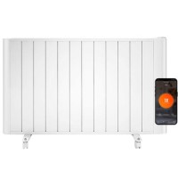 electriQ 2000W Smart Electric Designer Aluminium Panel Heater With LED Display - Wall Mountable - White