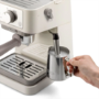 Delonghi Stilosa Manual Espresso Freestanding Coffee Machine with Milk Frother - Cream