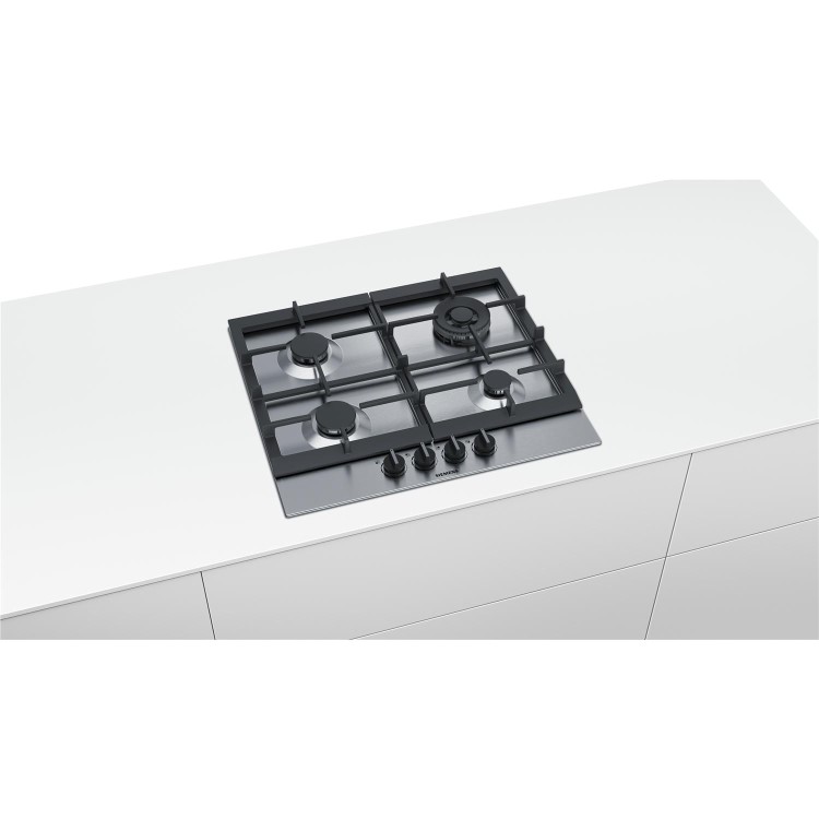 Siemens iQ500 58cm 4 Burner Gas Hob with Wok Burner - Stainless Steel