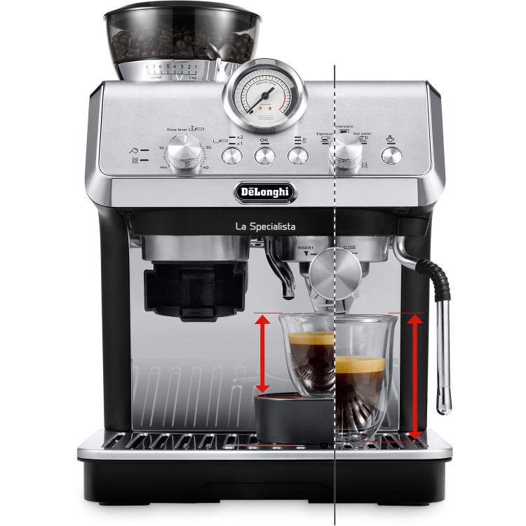 De’Longhi EC9155.MB La Specialista Arte – Metal Black Manual Bean-to-Cup Coffee Machine with Milk Frother