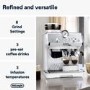 Delonghi La Specialista Arte Espresso Coffee Machine with Integrated Burr Grinder - White