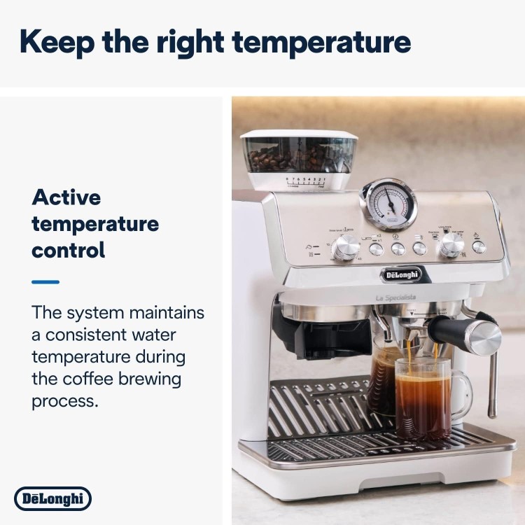 Delonghi La Specialista Arte Espresso Coffee Machine with Integrated Burr Grinder - White