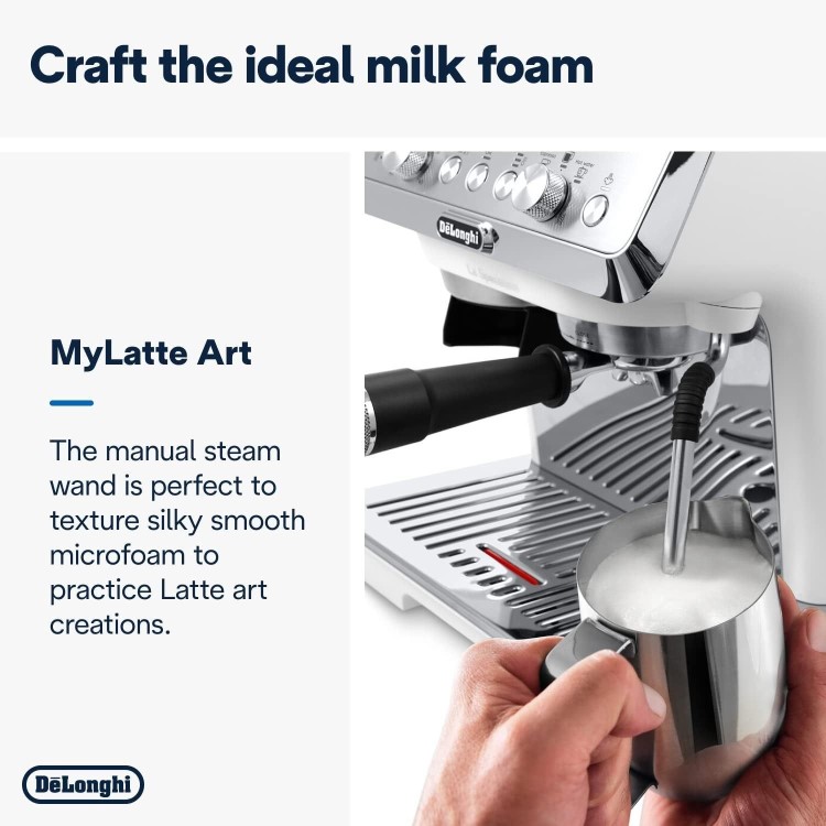 Delonghi La Specialista Arte Espresso Coffee Machine with Integrated Burr Grinder - White