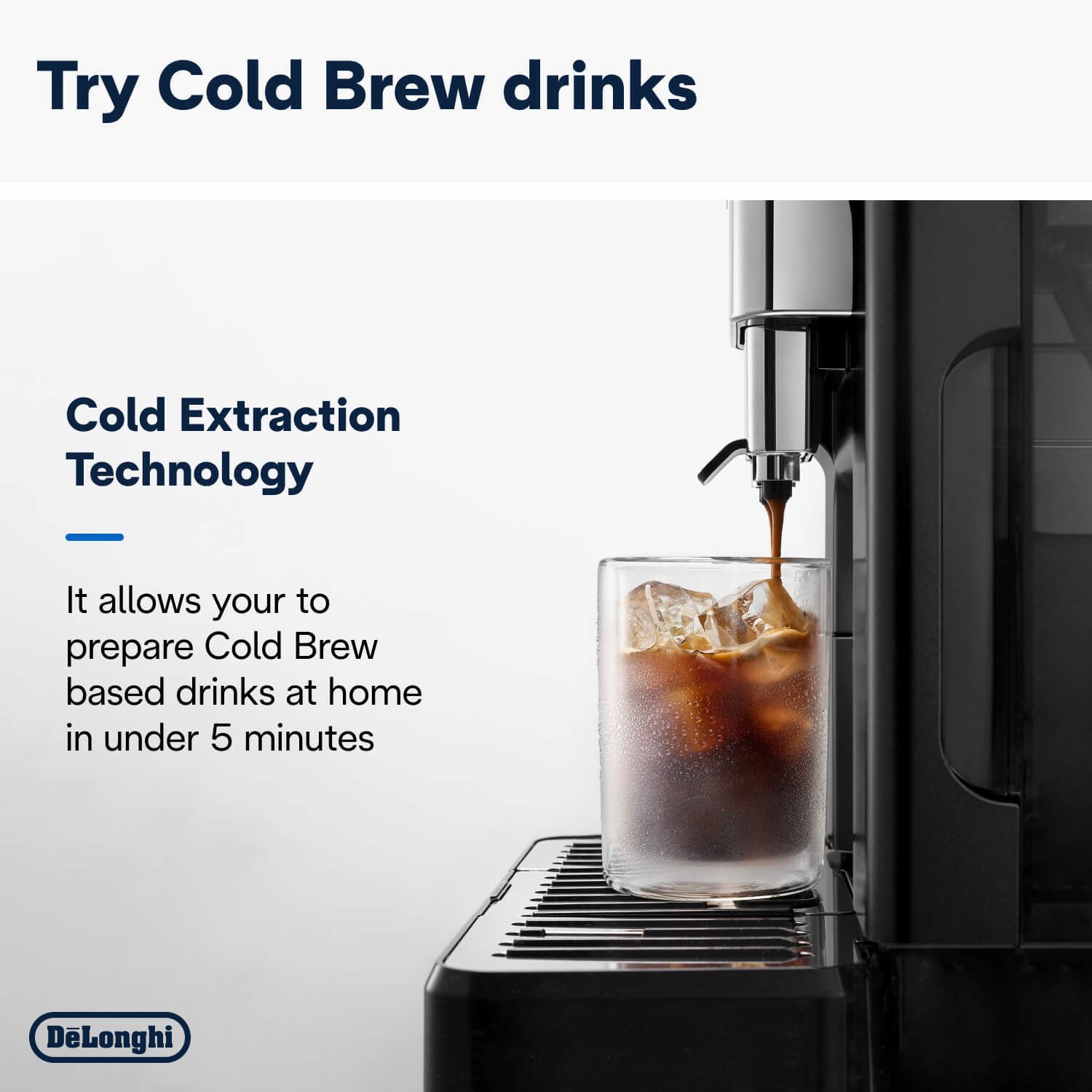 Cold Brew Tech Delonghi Eletta Explore Automatic Bean-To-Cup Coffee Machine with Cold ...