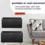 GRADE A1 - electriQ 2000W Smart Curved Designer Glass Panel Heater - Wall Mountable & Bathroom Safe - Black