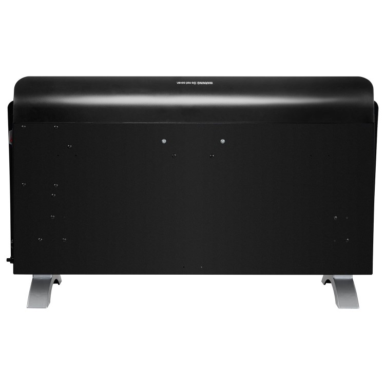 GRADE A1 - electriQ 2000W Smart Curved Designer Glass Panel Heater - Wall Mountable & Bathroom Safe - Black
