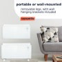 GRADE A1 - electriQ 2000W Smart Curved Designer Glass Panel Heater - Wall Mountable & Bathroom Safe - White