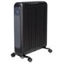electriQ 2400W Smart Oil-Free Electric Portable Radiator With LED Display - Black