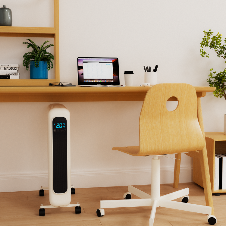 electriQ 2400W Smart WiFi Eco Oil-Free Radiator & Panel Heater with Thermostat Timer & Remote - White