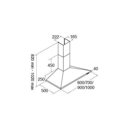 CDA 70cm Chimney Cooker Hood - Stainless Steel