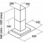 Refurbished CDA ECN62SS 60cm Chimney Cooker Hood Flat Glass And Stainless Steel