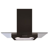 CDA ECN72BL 70cm Flat Glass Chimney Cooker Hood - Black
