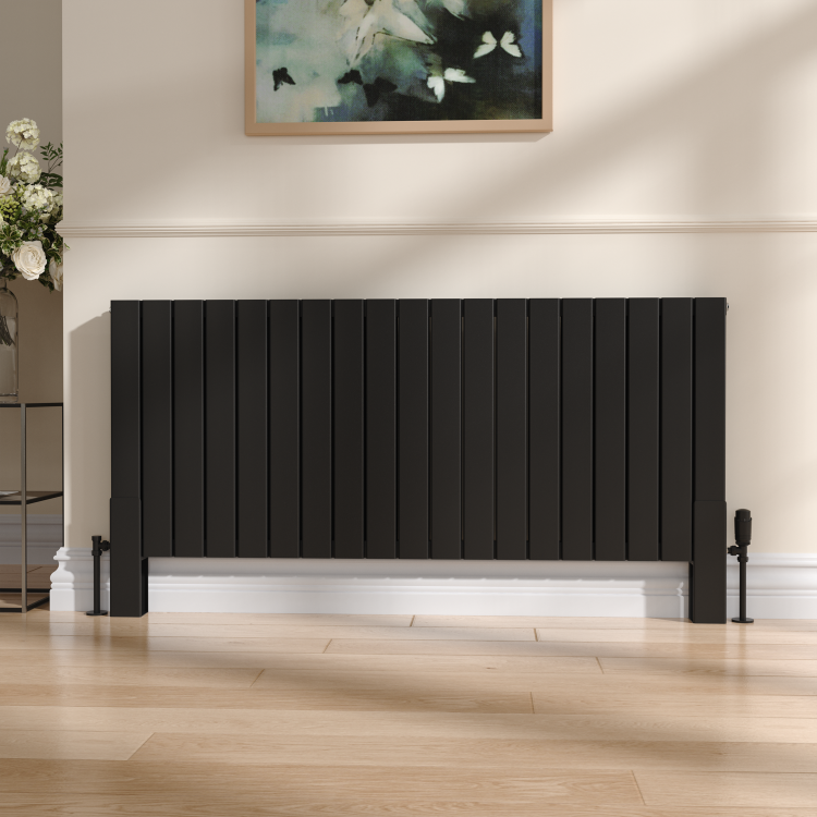 Eco Eleganza Black Designer Radiator Feet -Suitable for Double Panel Aluminium Radiator