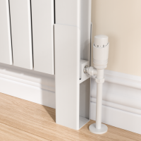 Eco Eleganza White Designer Radiator Feet -Suitable for Double Panel Aluminium Radiator