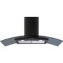 CDA ECP112BL Curved Glass 110cm Chimney Cooker Hood Black