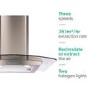 Refurbished CDA ECP62SS Curved Glass 60cm Chimney Cooker Hood Stainless Steel