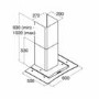 Refurbished CDA ECP62SS Curved Glass 60cm Chimney Cooker Hood Stainless Steel