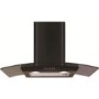 CDA 70cm Curved Glass Chimney Cooker Hood - Black
