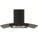 ECP82BL CDA 80cm Curved Glass Chimney Cooker Hood - Black