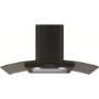 CDA 80cm Curved Glass Chimney Cooker Hood - Black