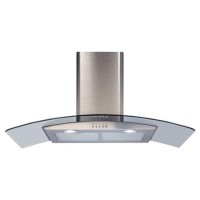 CDA 90cm Curved Glass Chimney Cooker Hood - Stainless Steel CDA 90cm Curved Glass Chimney Cooker Hood - Stainless Steel