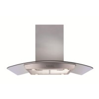 Refurbished CDA ECPK90SS 90cm Curved Glass Island Cooker Hood Stainless Steel