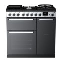 EDDL90DFGBLK/CM1 Rangemaster Edge Deluxe 90cm Dual Fuel Range Cooker - Black Glass