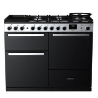 Rangemaster Edge Deluxe 110cm Dual Fuel Range Cooker - Black Glass