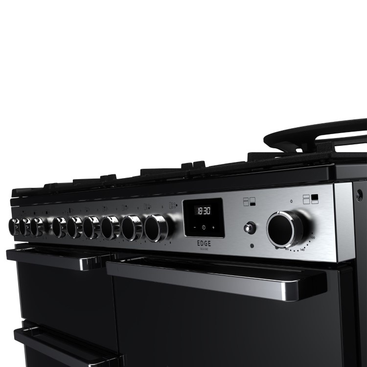 Rangemaster Edge Deluxe 110cm Dual Fuel Range Cooker - Black Glass